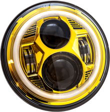 7" Led Headlight Gold Halo Indian