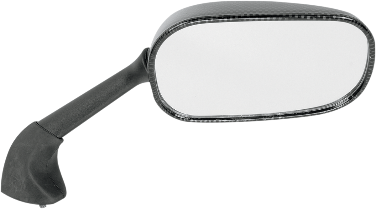 EMGO Mirror - Side View - Black/Carbon Fiber - Rectangle - Right - Yamaha 20-80543
