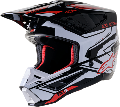 S M5 Action 2 Helmet Blk/Wht/Brt Rd Glossy 2x