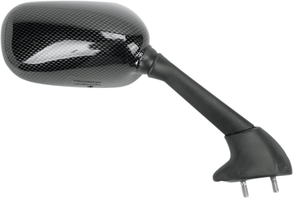 EMGO Mirror - Side View - Black/Carbon Fiber - Rectangle - Right - Yamaha 20-80553