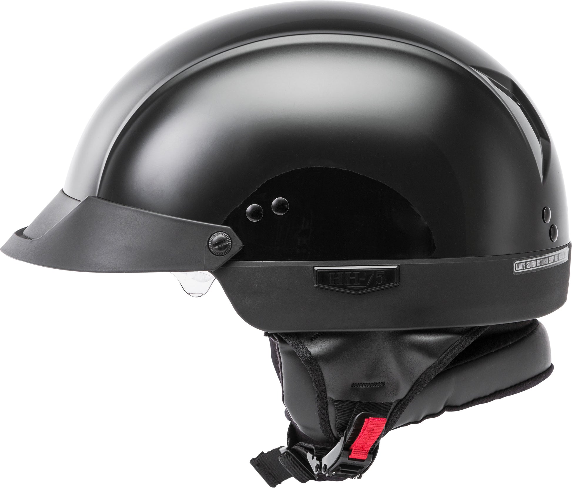 Hh 75 Half Helmet Black Sm