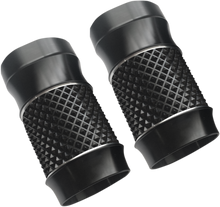 EDDIE TROTTA DESIGNS Fork Slider Covers - Black Anodized - Cross-Cut TC-962B