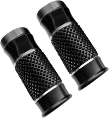 EDDIE TROTTA DESIGNS Fork Slider Covers - Extended +2" - Black Anodized - Cross-Cut TC-964B