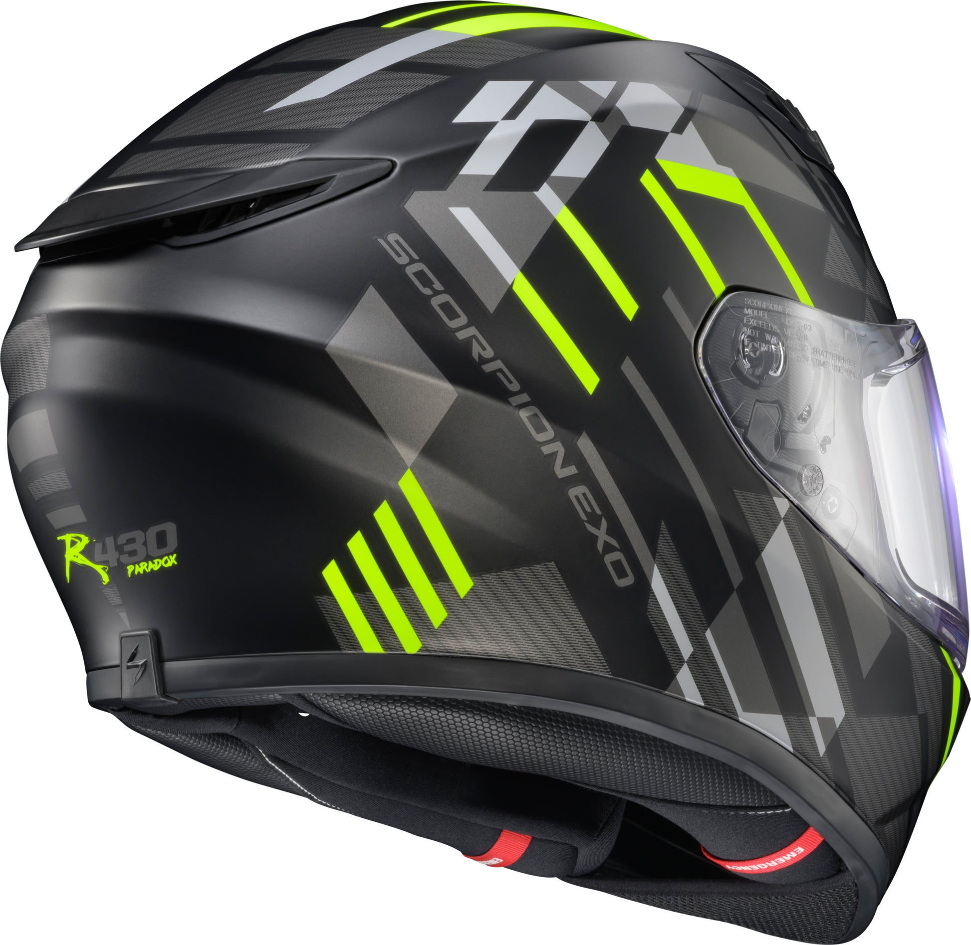Exo R430 Full Face Helmet Paradox Hi Viz Sm