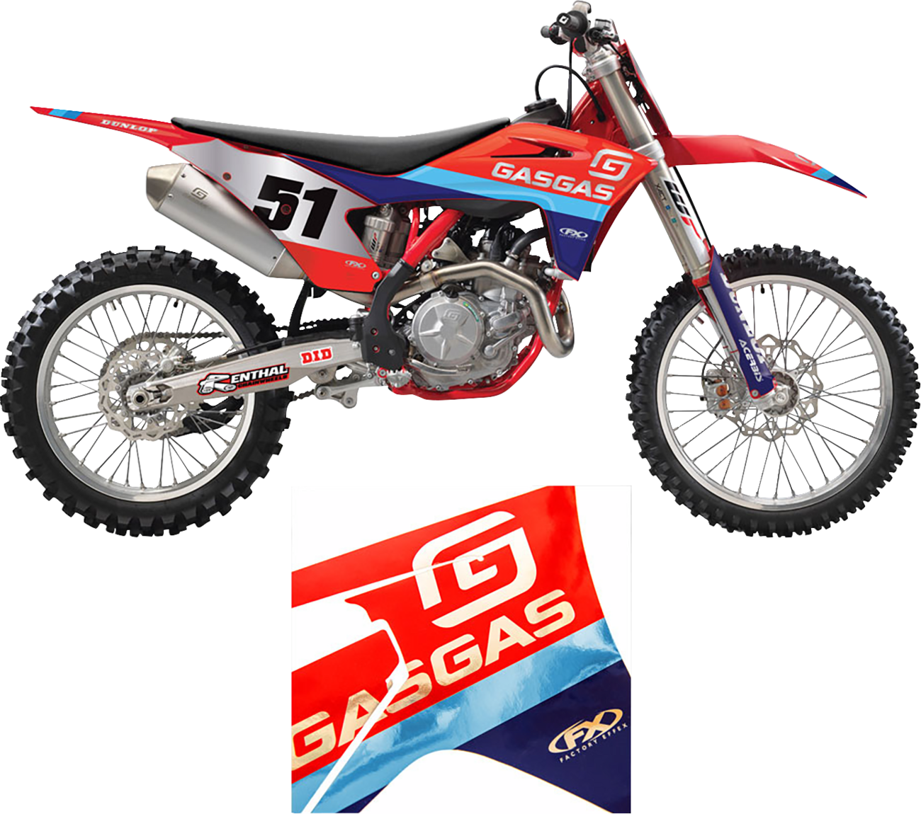 FACTORY EFFEX Candy Chrome Series Shroud/Airbox Graphics Kit - Gas Gas 27-03702