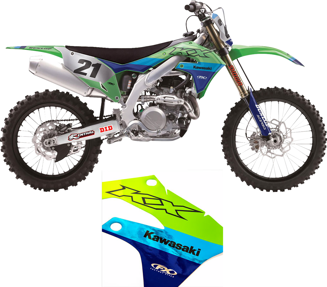 FACTORY EFFEX Candy Chrome Series Trim Graphics Kit - Kawasaki - KX 250F 27-51102