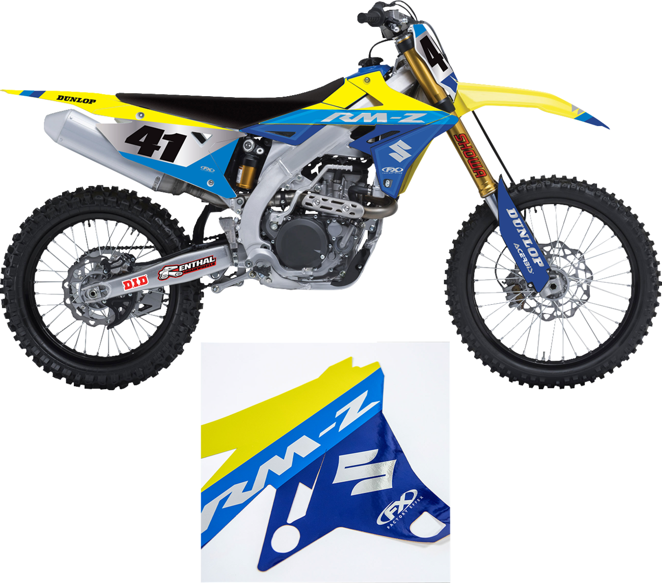 FACTORY EFFEX Candy Chrome Series Trim Graphics Kit - Suzuki - RMZ 250/450 27-51402
