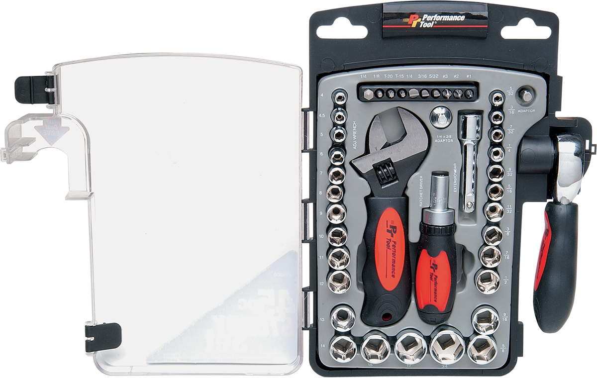 PERFORMANCE TOOL Stubby Tool Set - 45 Piece W39000