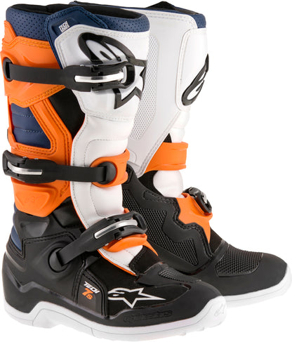 Tech 7s Boots Black/Orange/White/Blue Sz 02