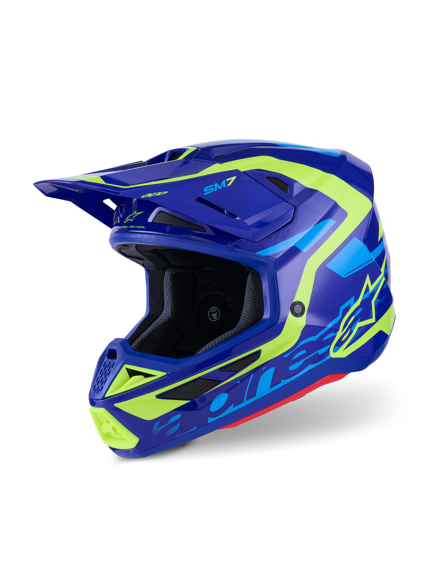 Sm7 Deed Helmet Blue/Ylw Fluo Glossy Xl
