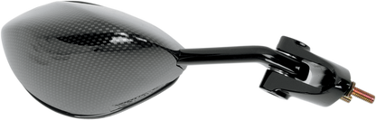 EMGO Mirror - Side View - Black/Carbon Fiber - Rectangle - Right - Kawasaki 20-43063