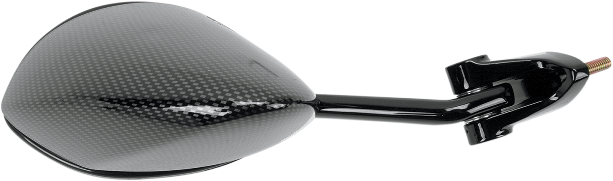 EMGO Mirror - Side View - Black/Carbon Fiber - Rectangle - Left - Kawasaki 20-43064