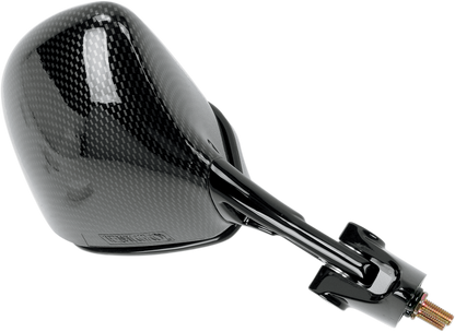 EMGO Mirror - Side View - Black/Carbon Fiber - Rectangle - Right - Kawasaki 20-43053