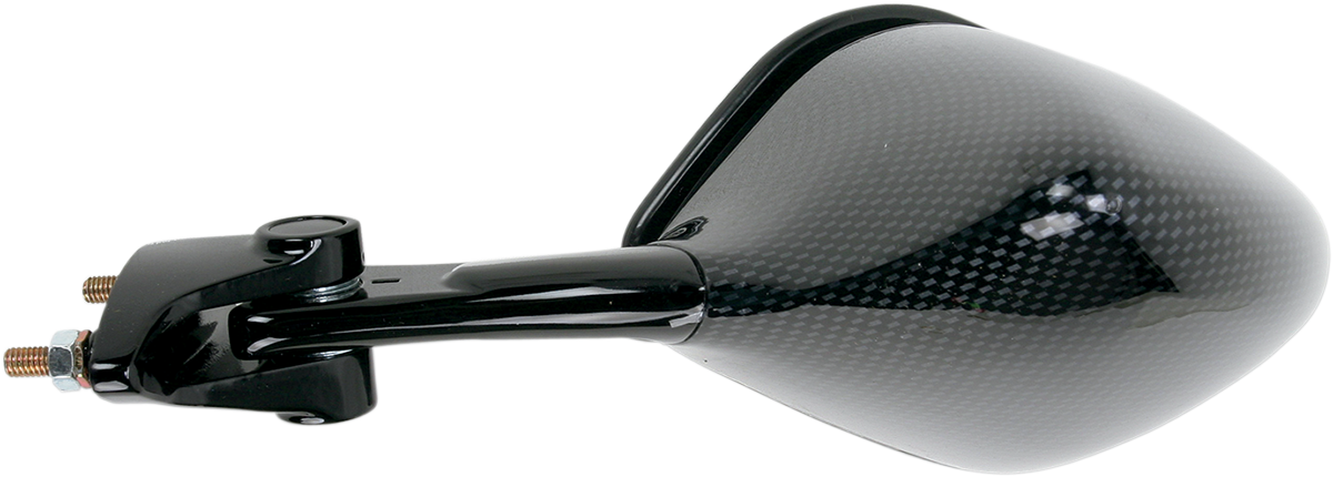 EMGO Mirror - Side View - Black/Carbon Fiber - Rectangle - Left - Kawasaki 20-43054