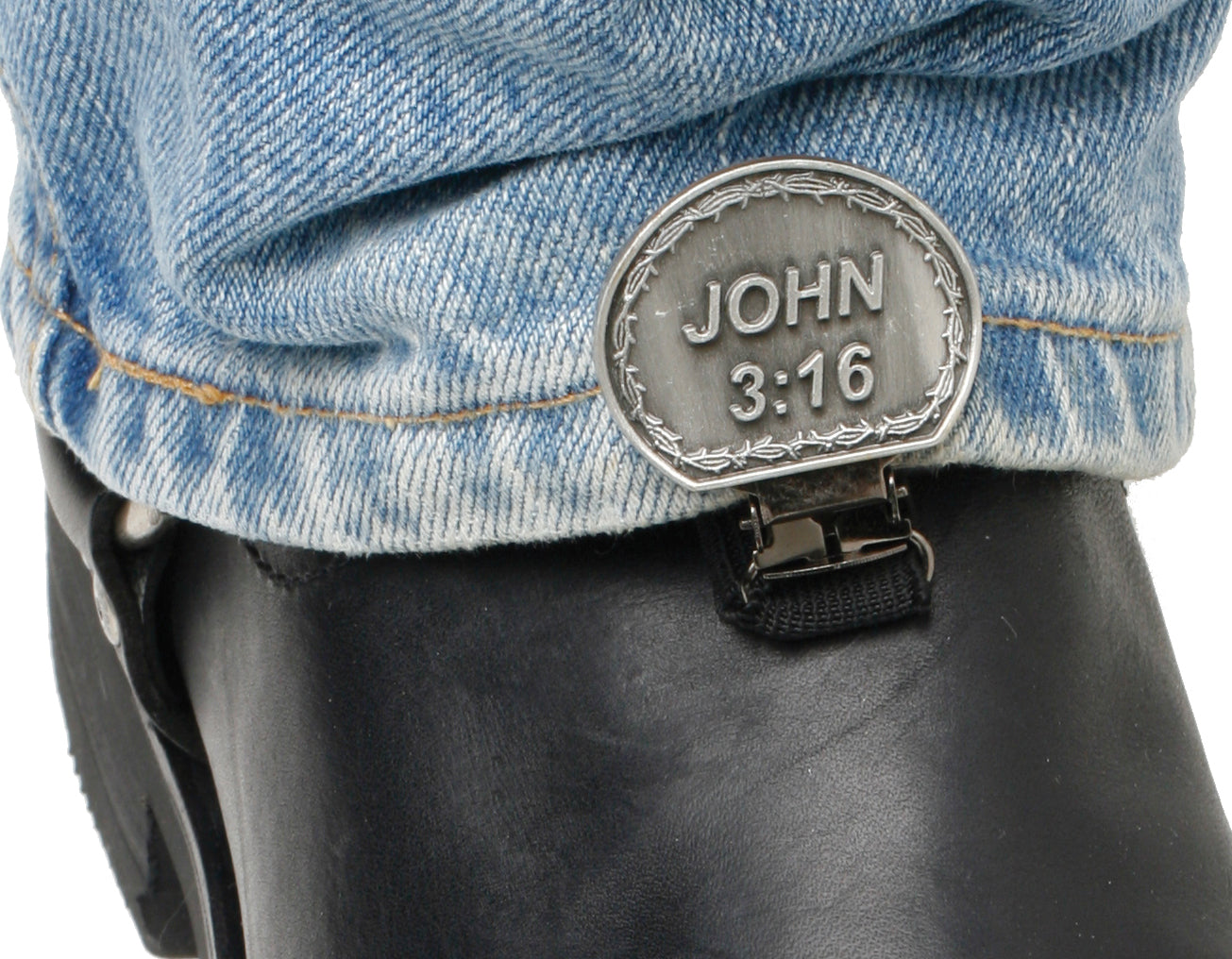 Clips For Stirrup/Strap Boots John 3:16