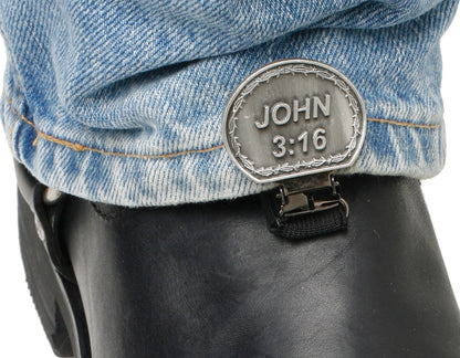 Clips For Stirrup/Strap Boots John 3:16