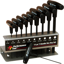 PERFORMANCE TOOL Key Set - T-Handle/Hex - Set 10 W80275