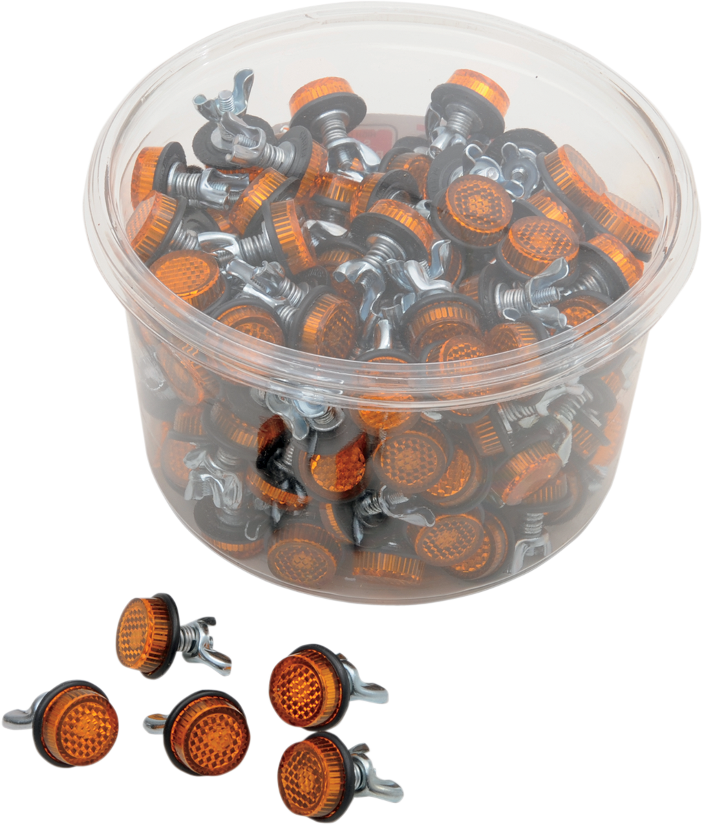 CHRIS PRODUCTS License Plate Reflectors - 150 Pack Tub - Amber CH150A