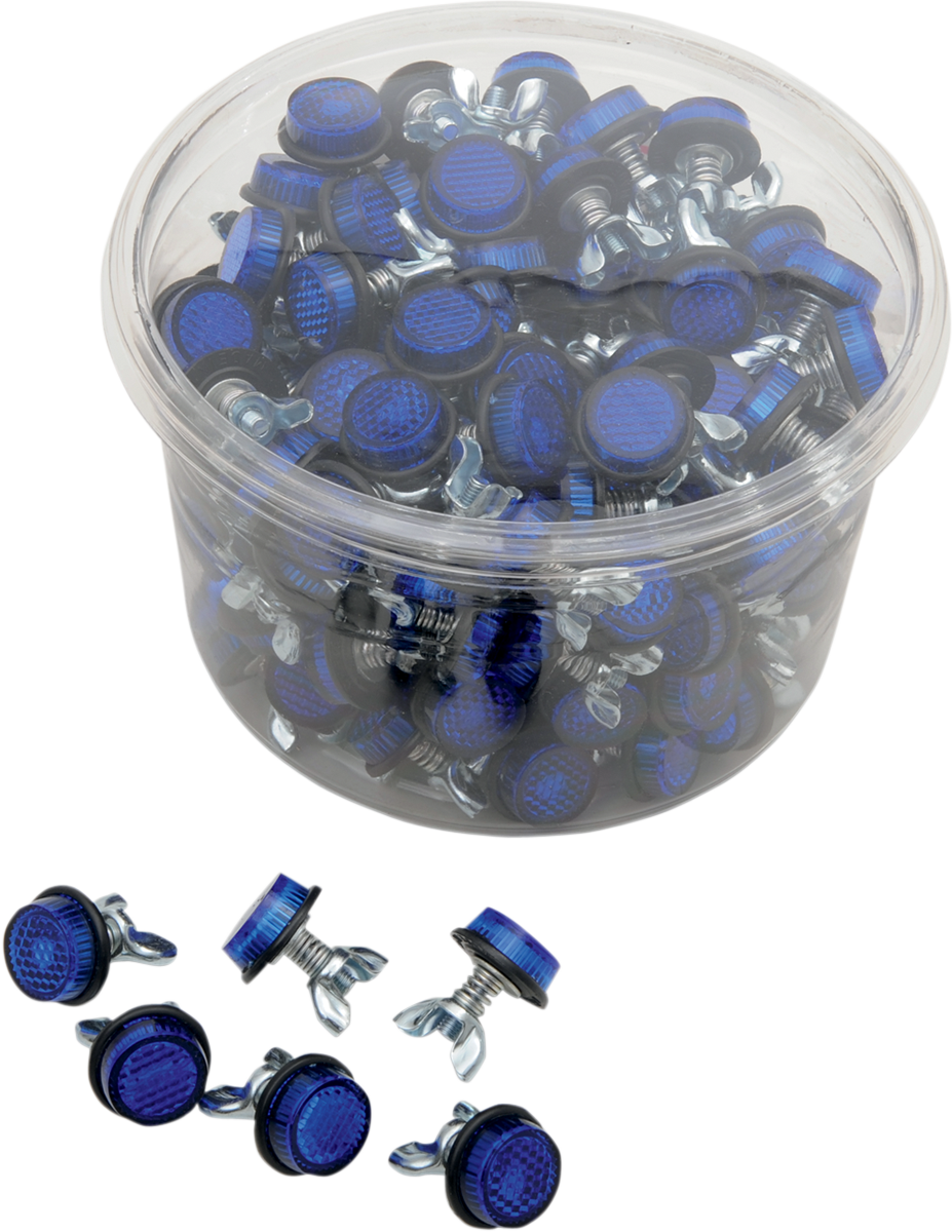 CHRIS PRODUCTS License Plate Reflectors - 150 Pack Tub - Blue CH150B