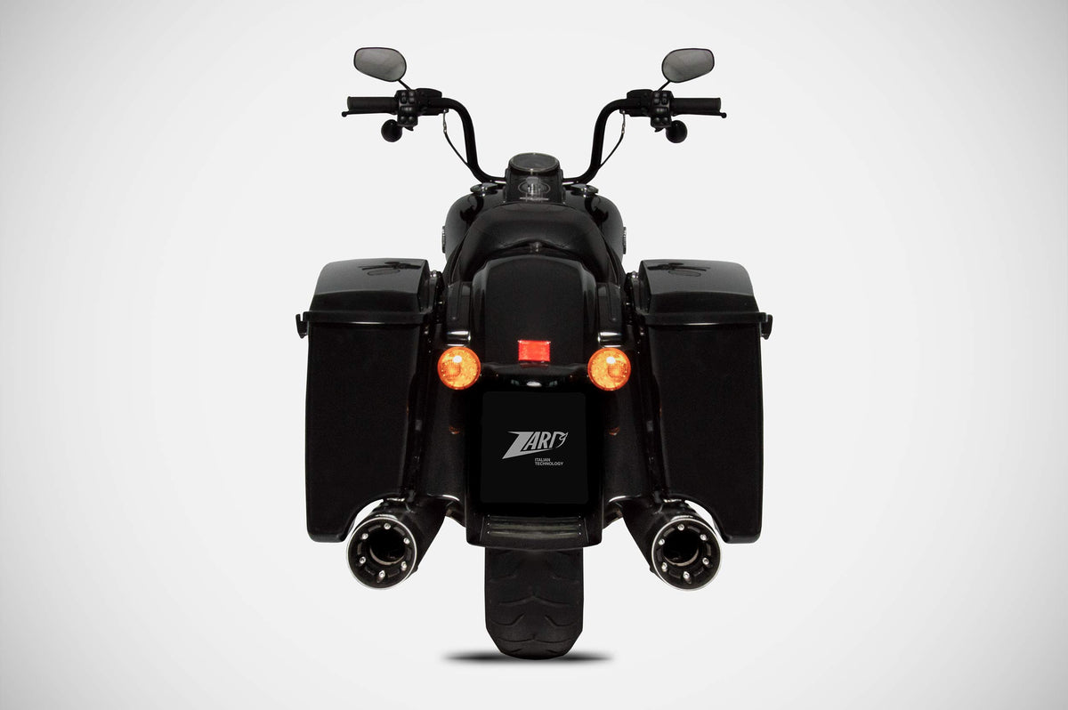 Zard Dual Slip-on Exhaust System for Harley Davidson Grand American Touring Motorcycles (114cc engines - Glides and Road King - 2021+)