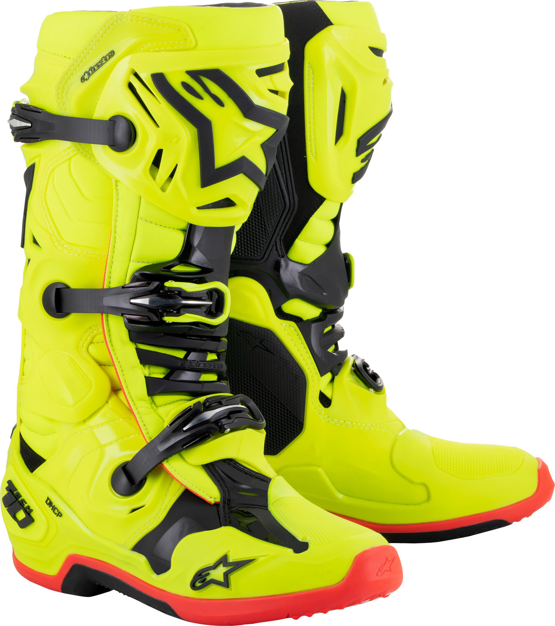Tech 10 Boots Ylw Fluo/Blk/Red Fluo Sz 7
