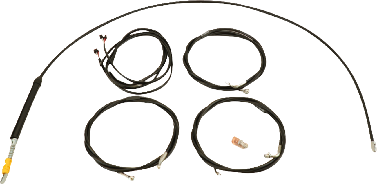 LA CHOPPERS Complete Plug-and-Play Cable Kit - 15" - 17" Handlebars - '23-'25 Touring - Black LA-8059KT3-16B