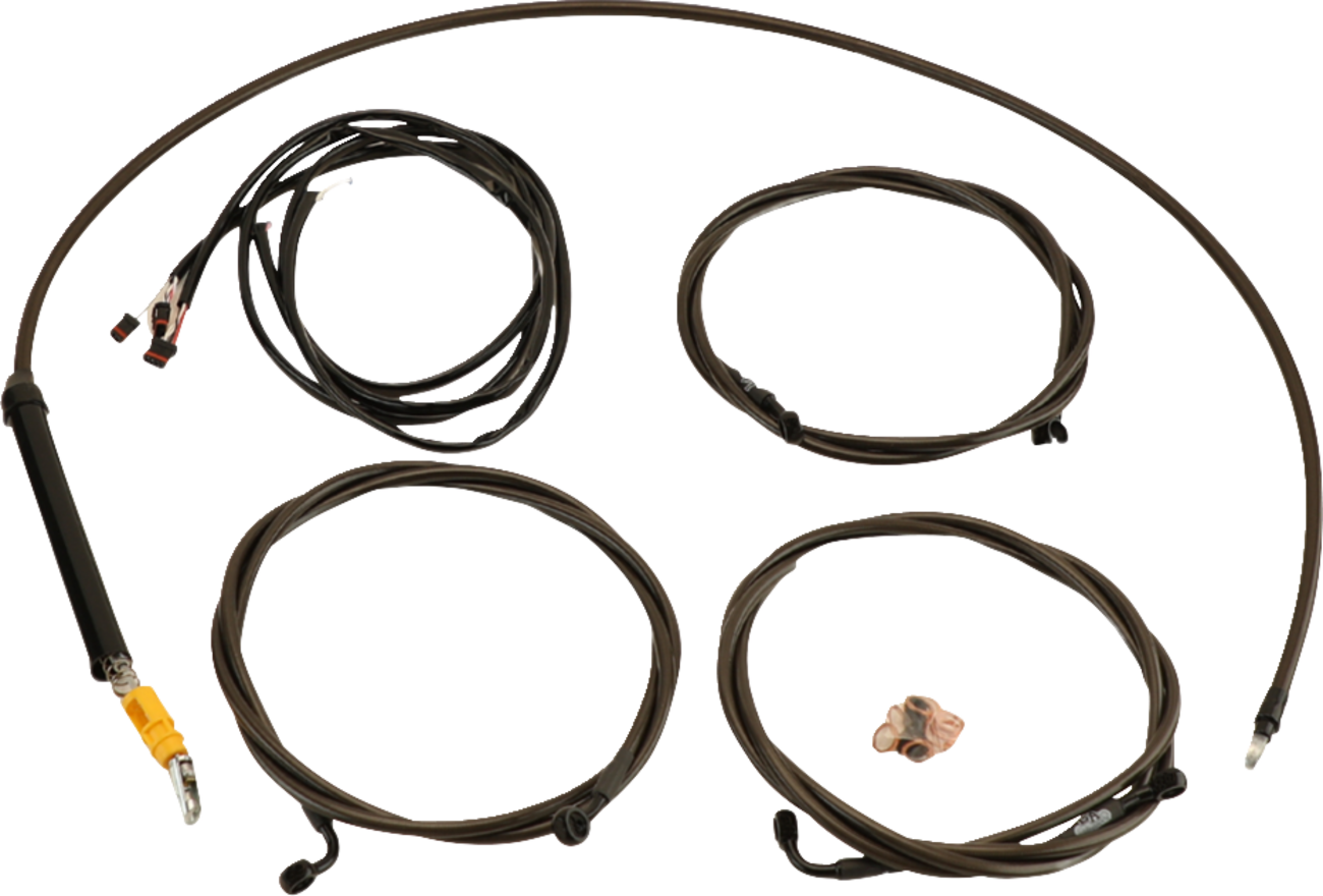 LA CHOPPERS Complete Plug-and-Play Cable Kit - 18" - 20" Handlebars - '23-'25 Touring - Midnight LA-8059KT3-19M