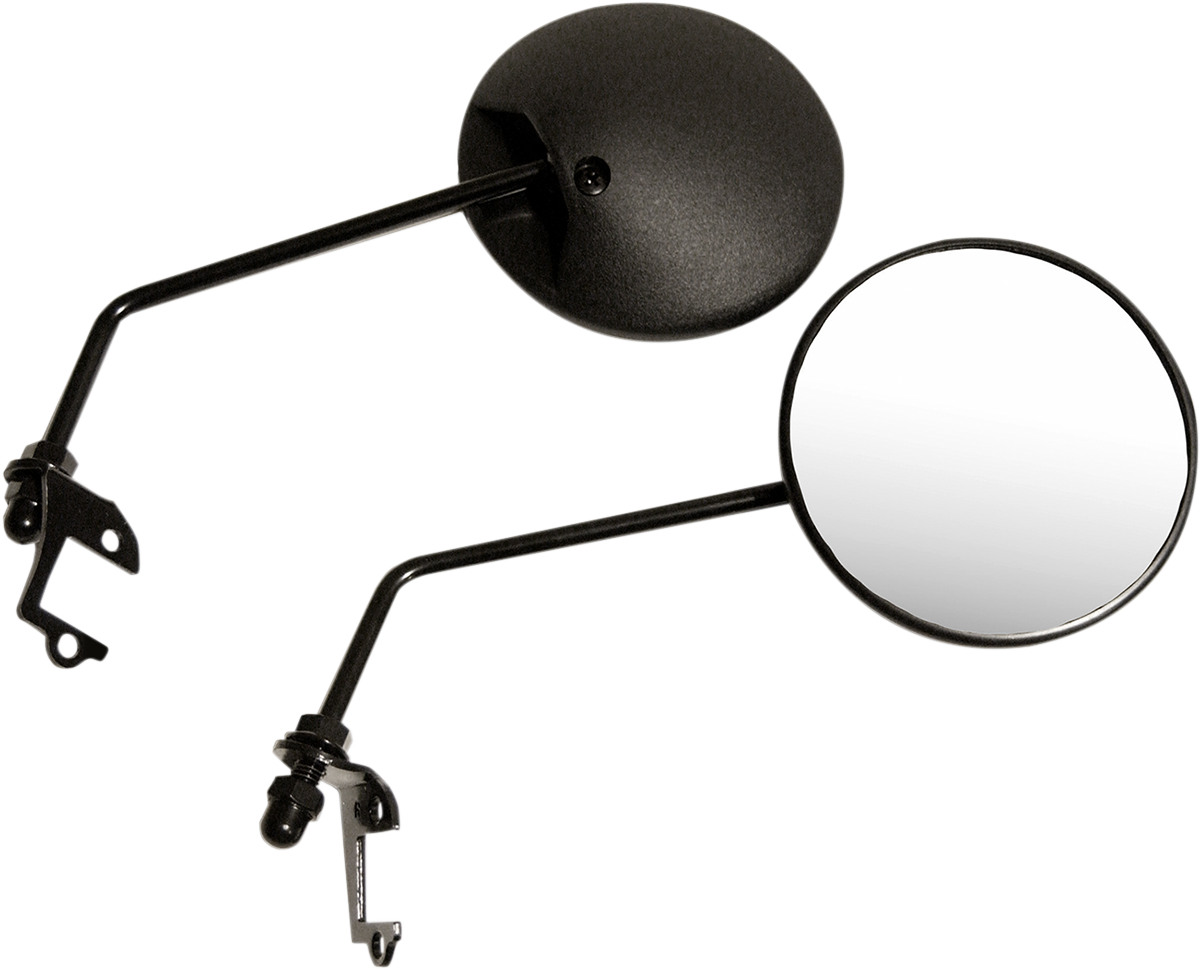 EMGO Mirrors - True Vision/Enduro - Side View - Round - Black - Left/Right - Pair 20-64503