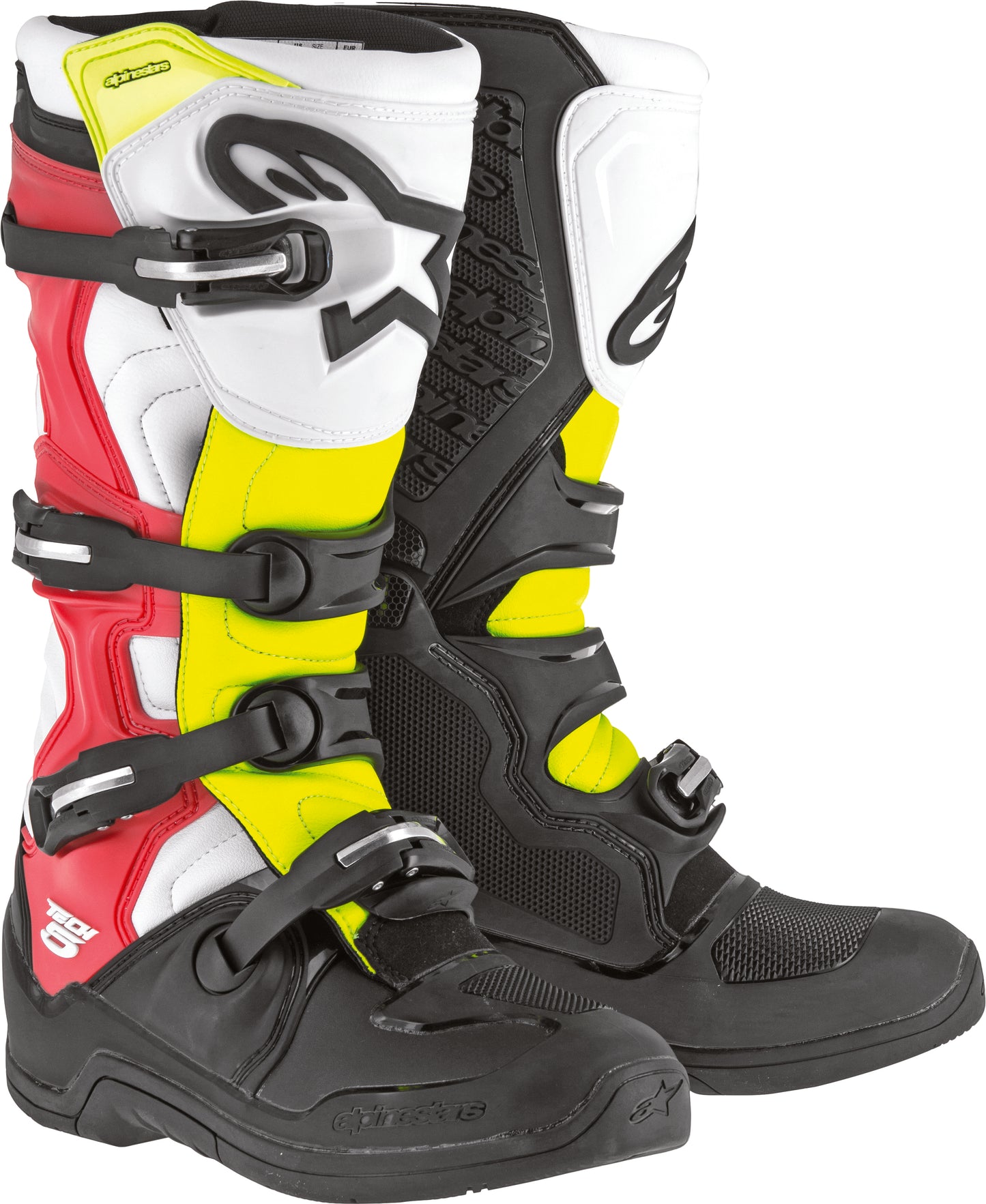 Tech 5 Boots Black/White/Red/Yellow Sz 10