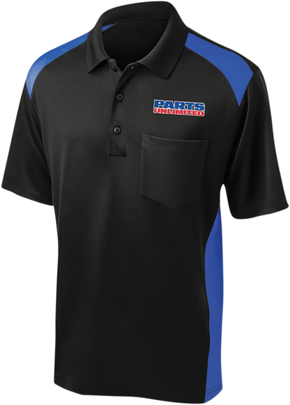 THROTTLE THREADS Parts Unlimited Polo Shirt - Black/Blue - Large PSU36CS416BRBLG