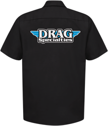 THROTTLE THREADS Drag Specialties Shop Shirt - Black - XL DRG31ST24BKXL