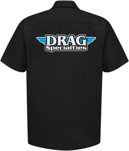 THROTTLE THREADS Drag Specialties Shop Shirt - Black - 3XL DRG31ST24BK3X