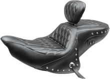 MUSTANG Heated Seat - with Backrest - Diamond - Chief/Chieftan/Roadmaster/Dark Horse '14-'24 79664WT