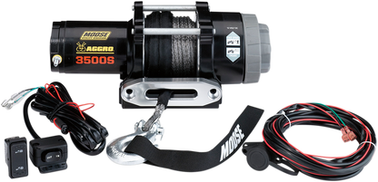 MOOSE OFFROAD 3500 lb Winch - Synthetic Rope - 50' 104309