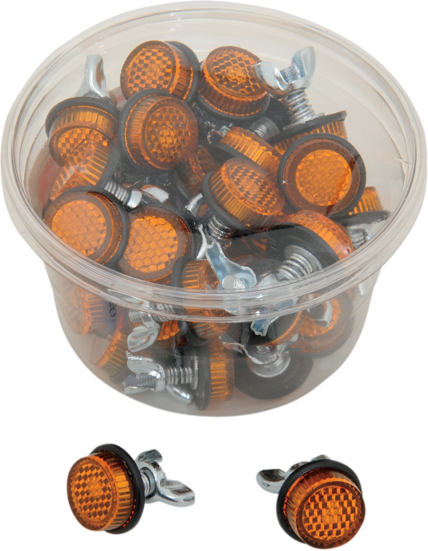 CHRIS PRODUCTS License Plate Reflectors - 40 Pack Tub - Amber CH40A