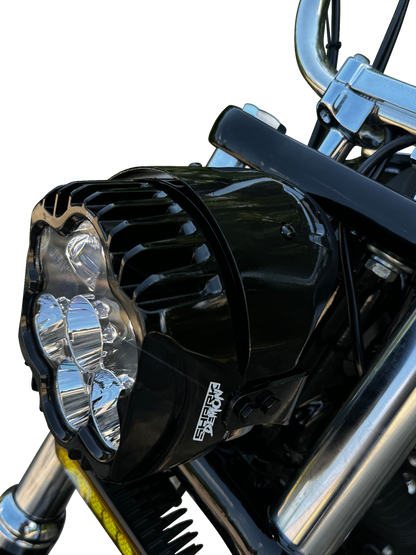 CUSTOM DYNAMICS LED Headlight - Shark Demon® - Pedestal Mount SD2-PM-W