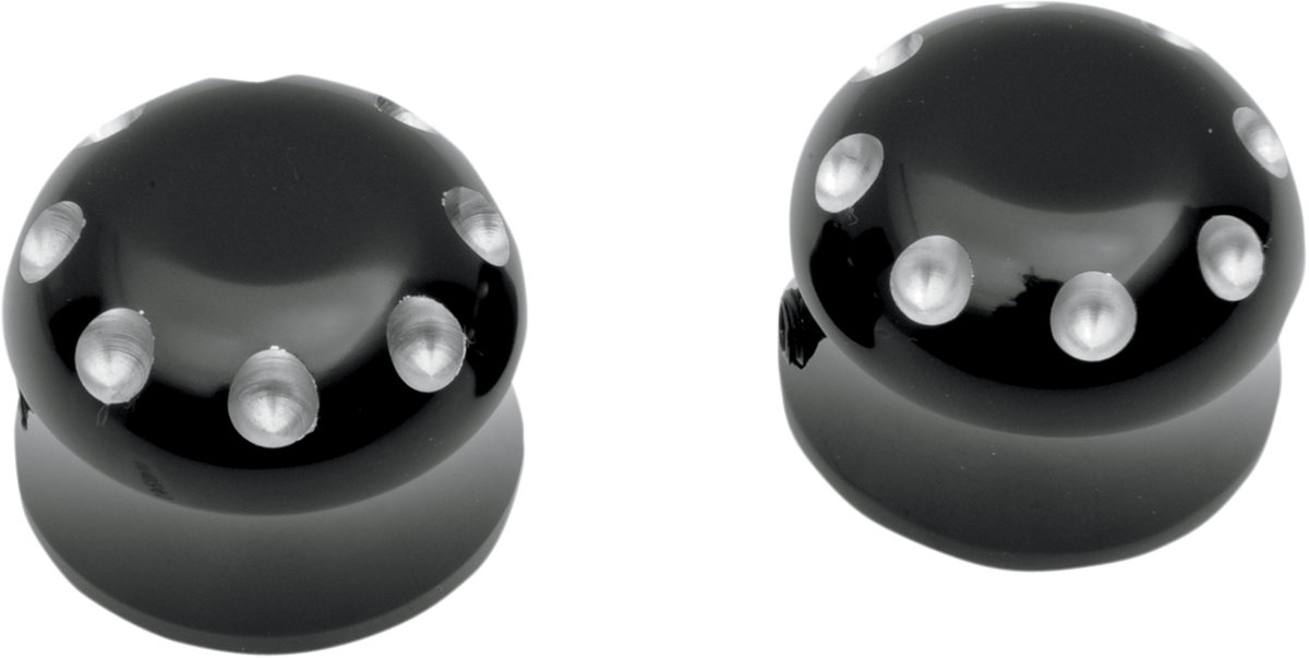 COVINGTONS Axle Covers - Front - Dimpled - Black - Pair - '80-'06 C0011-B