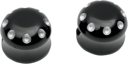 COVINGTONS Axle Covers - Front - Dimpled - Black - Pair - '80-'06 C0011-B