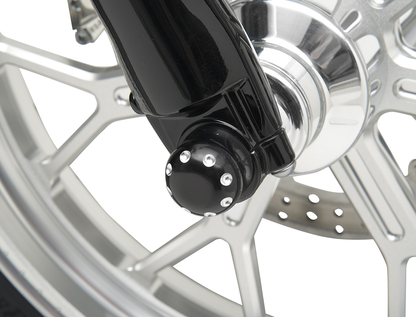 COVINGTONS Axle Covers - Front - Dimpled - Black - Pair - '08-'23 C0010-B