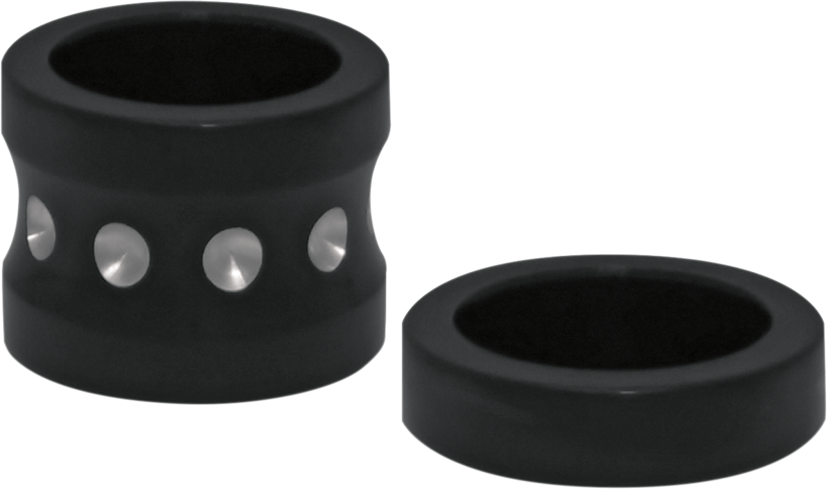 COVINGTONS Axle Spacers - Dimpled - Black - with ABS - Pair C0015-B