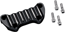 COVINGTONS Billet Aluminum Handlebar Clamp - Finned - Black C1225-B