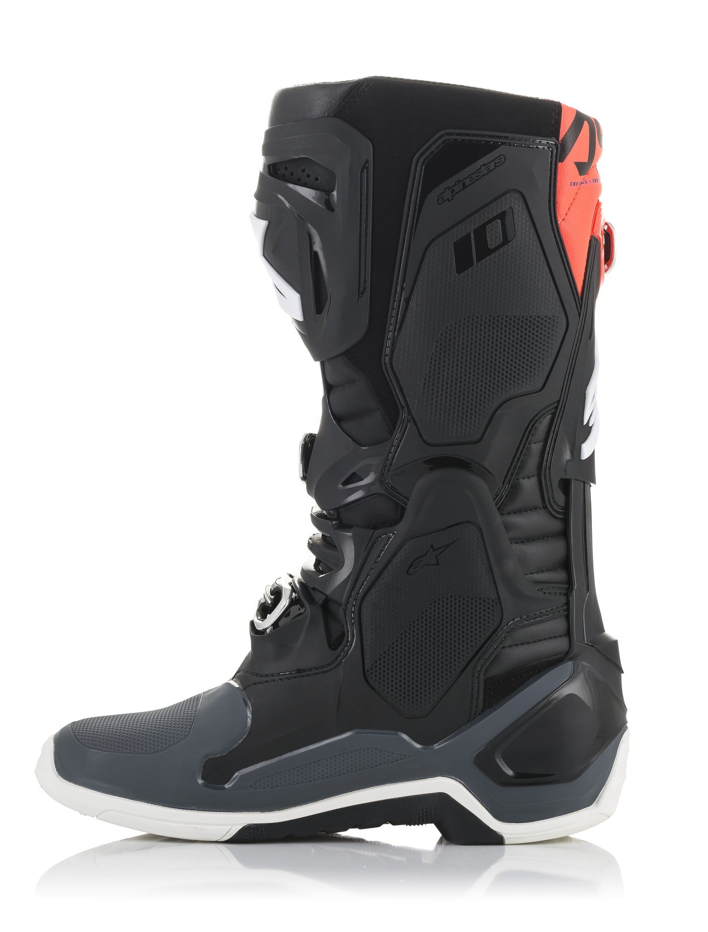 Tech 10 Boots Blk/Gry/Org/Fluo Red Sz 14