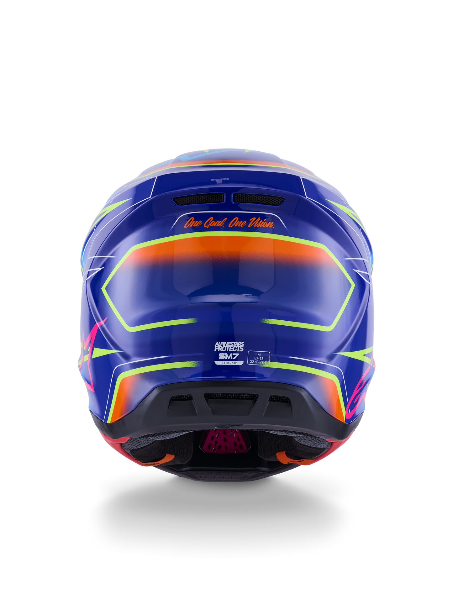 Sm7 Cast Helmet Blue/Pnk/Ylw Fluo Glossy Lg