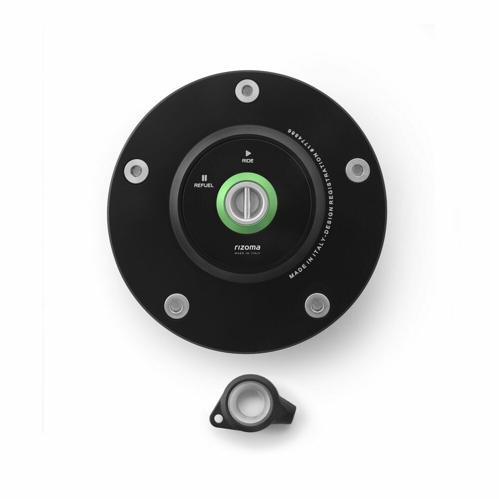 Gas Cap Locking Black/Green Kaw