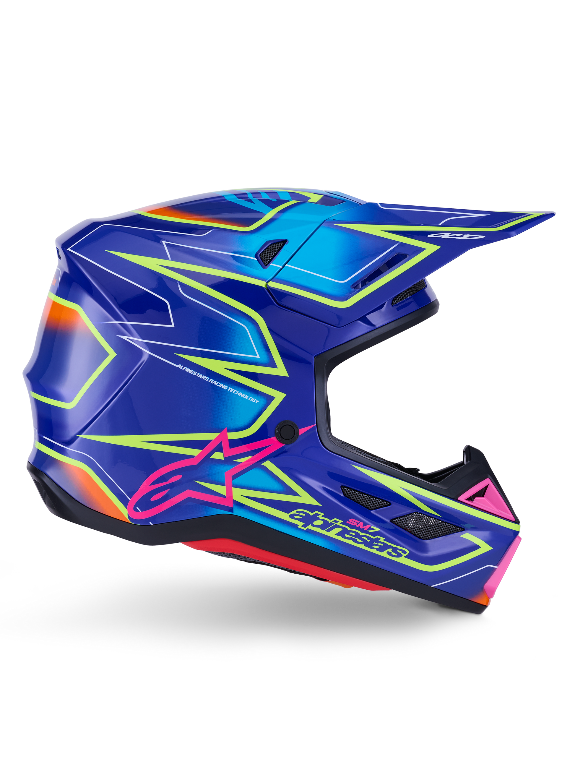 Sm7 Cast Helmet Blue/Pnk/Ylw Fluo Glossy Md