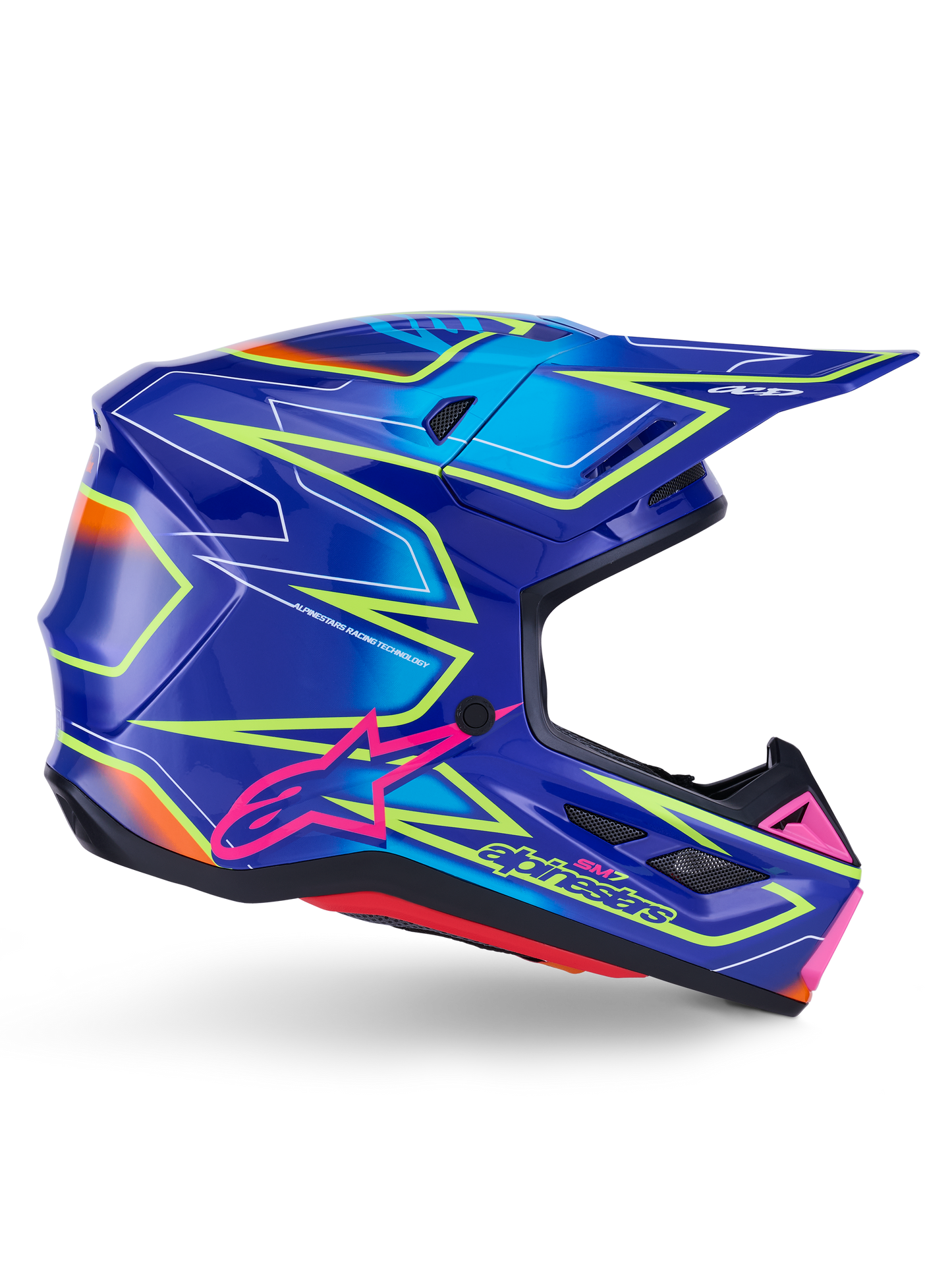 Sm7 Cast Helmet Blue/Pnk/Ylw Fluo Glossy Sm