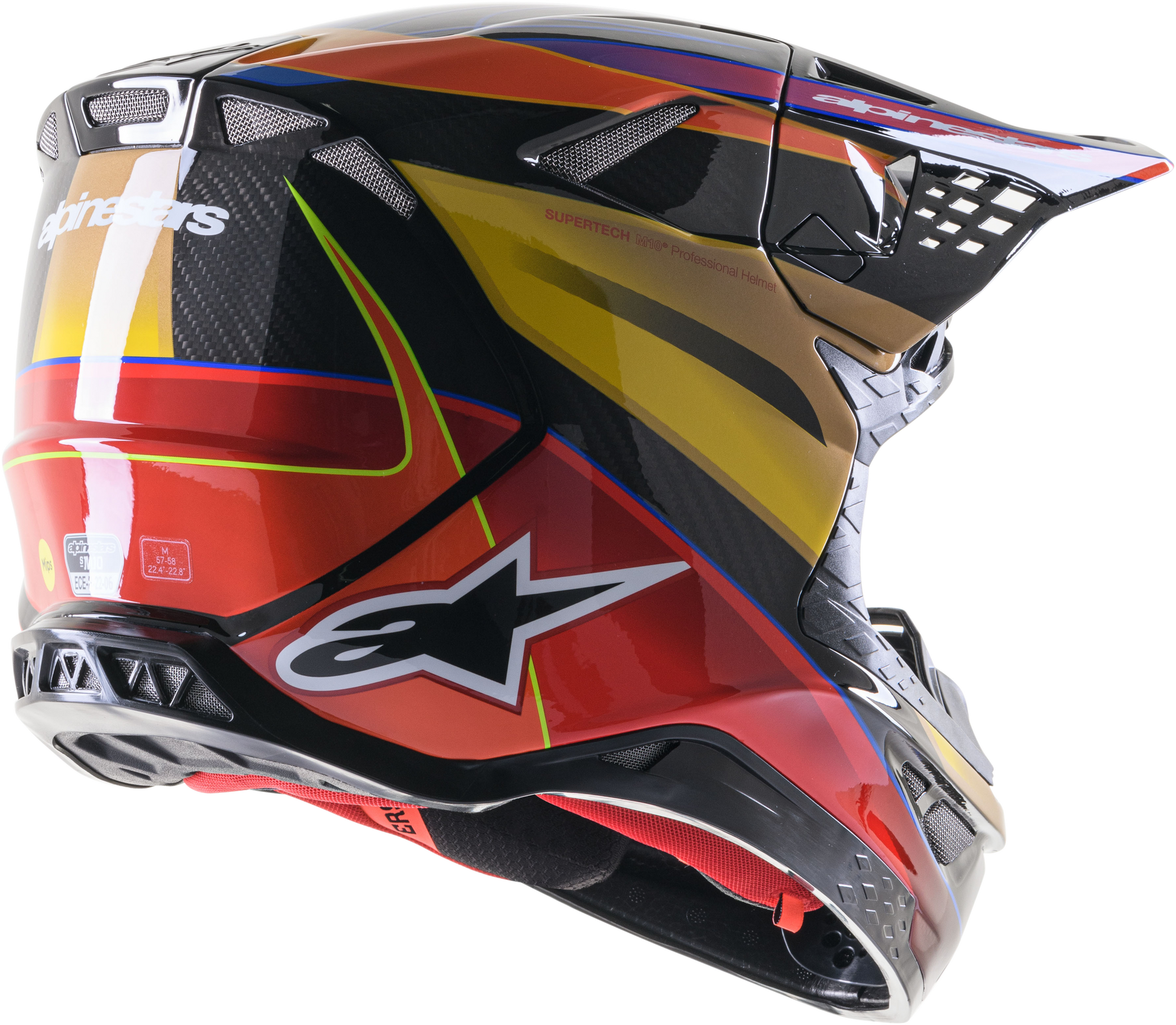 Supertech S M10 Era Helmet Gold Ylw/Rio Red Glossy Xs
