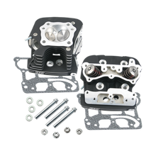 S&S Cycle 2006 Dyna 91cc .032in Manifold Surface Cylinder Heads - Wrinkle Black