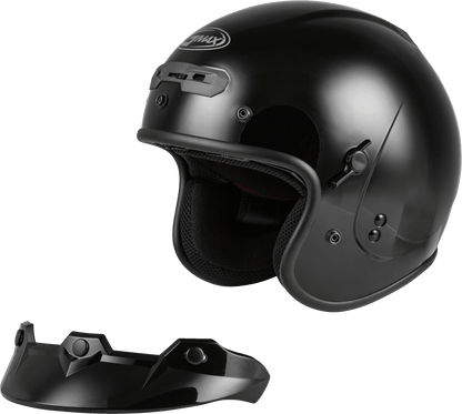 Gm 32 Open Face Helmet Black Lg