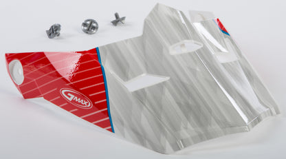 Visor W/Screws Colfax Mx 46 White/Red/Blue Md 2x